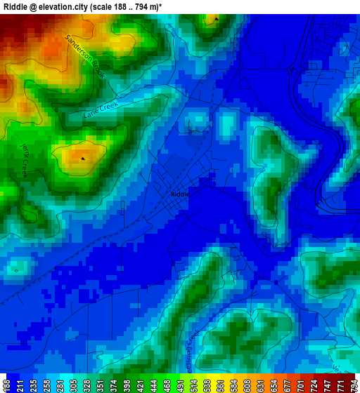 Riddle elevation map