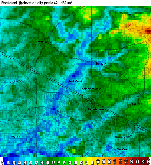 Rockcreek elevation map