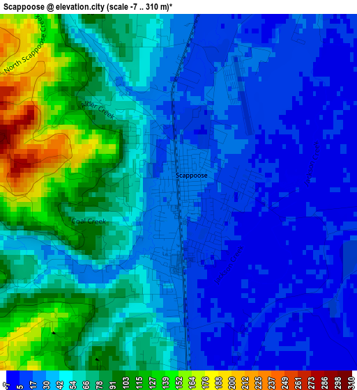 Scappoose elevation map