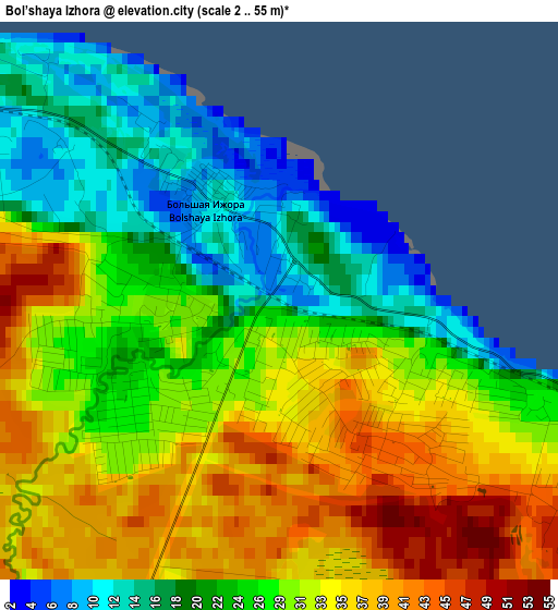 Bol’shaya Izhora elevation map