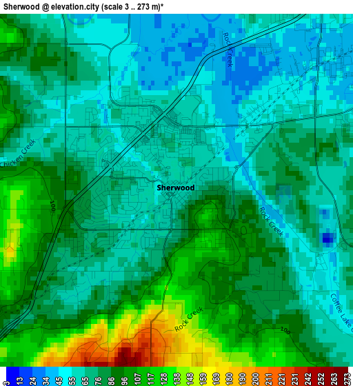 Sherwood elevation map