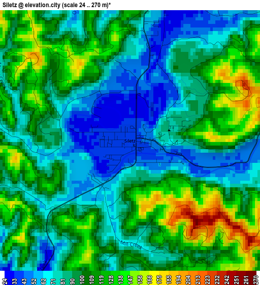 Siletz elevation map