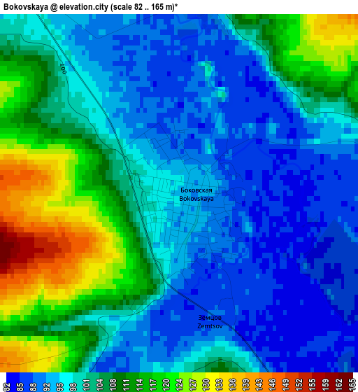 Bokovskaya elevation map