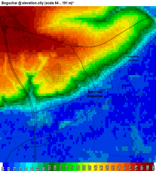 Boguchar elevation map