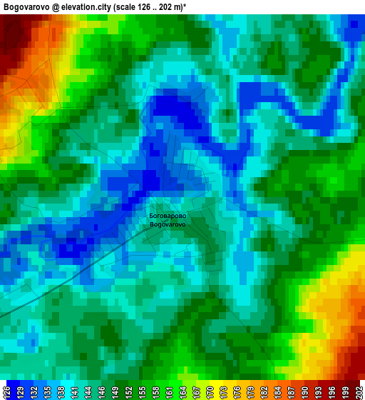 Bogovarovo elevation map