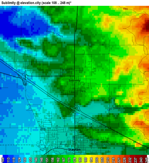 Sublimity elevation map