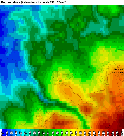 Bogorodskoye elevation map