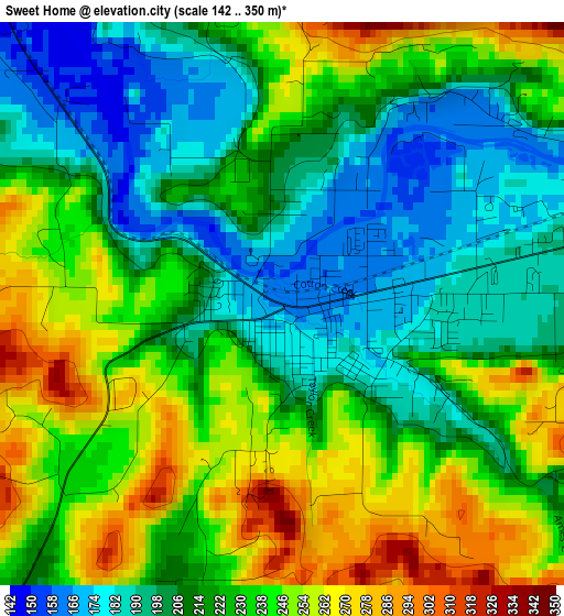 Sweet Home elevation map