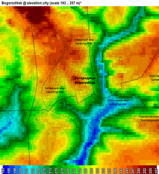 Bogoroditsk elevation map