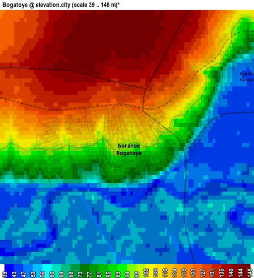 Bogatoye elevation map