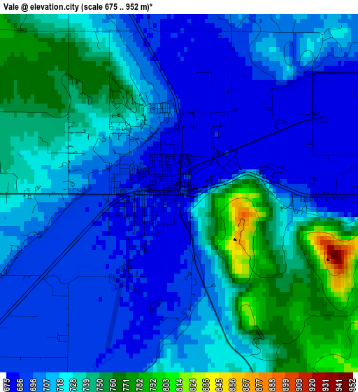 Vale elevation map