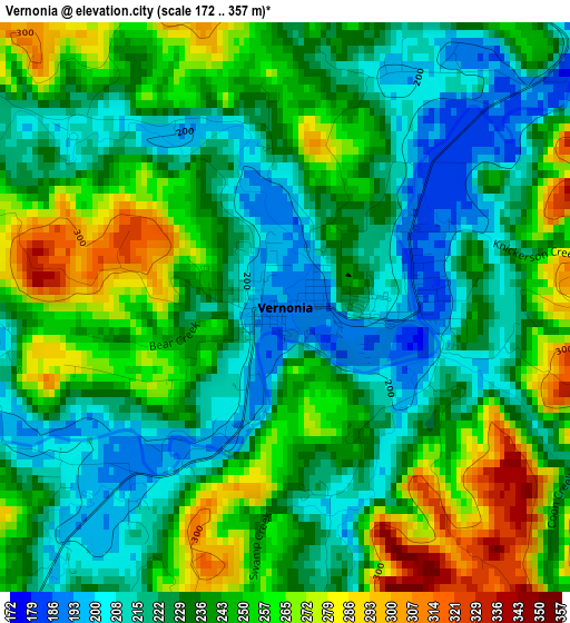 Vernonia elevation map