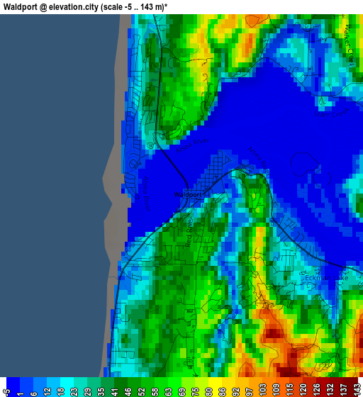 Waldport elevation map