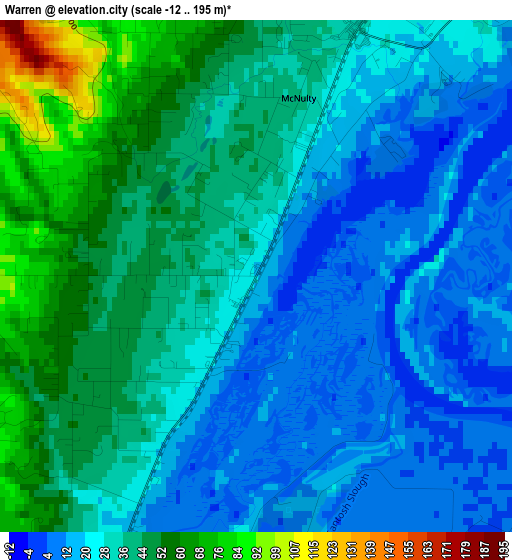 Warren elevation map