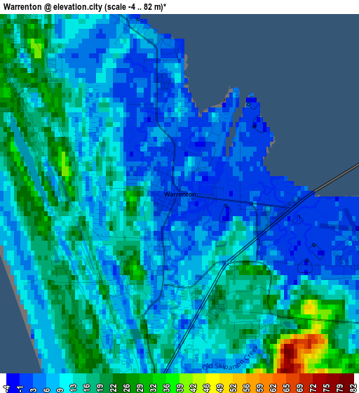 Warrenton elevation map