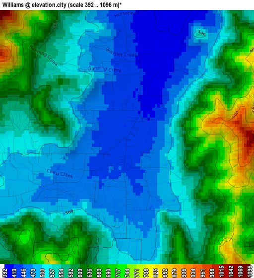 Williams elevation map