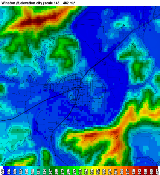 Winston elevation map