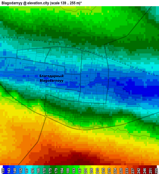 Blagodarnyy elevation map