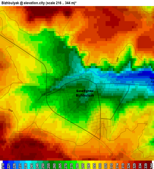 Bizhbulyak elevation map