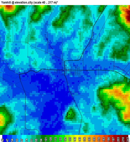 Yamhill elevation map