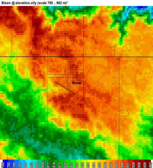 Bison elevation map