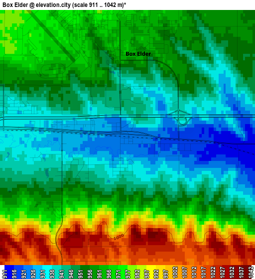 Box Elder elevation map