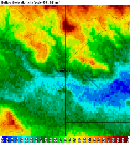 Buffalo elevation map