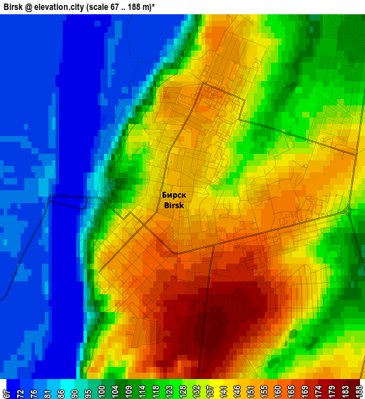 Birsk elevation map