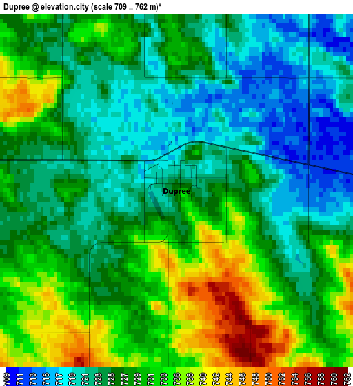 Dupree elevation map