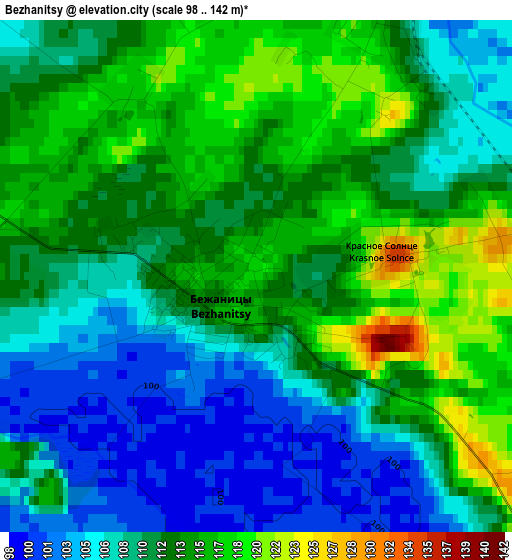 Bezhanitsy elevation map