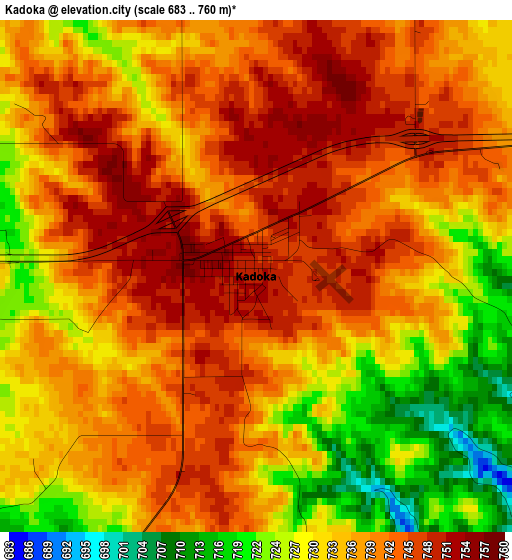 Kadoka elevation map