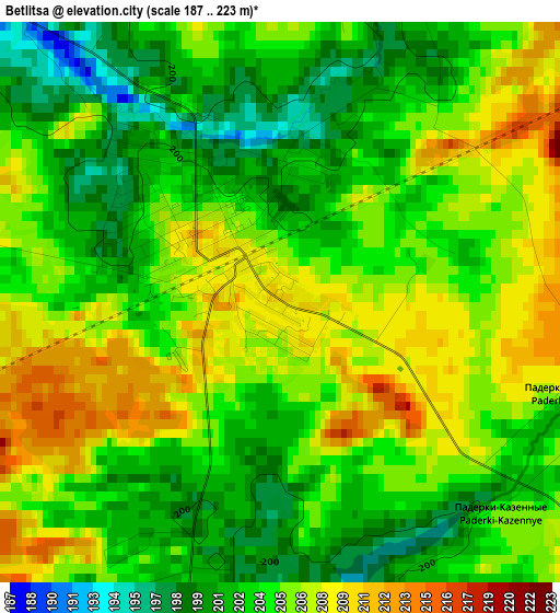 Betlitsa elevation map