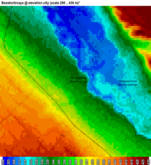 Besskorbnaya elevation map