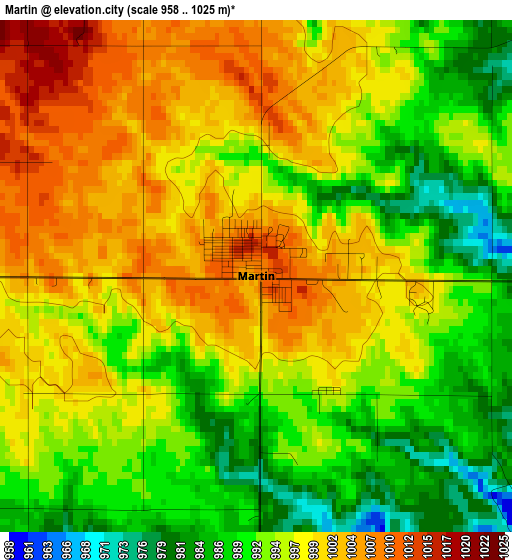 Martin elevation map