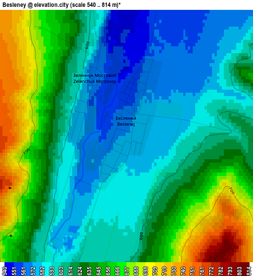 Besleney elevation map