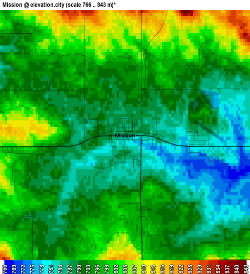 Mission elevation map