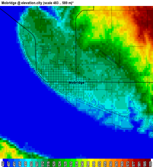 Mobridge elevation map