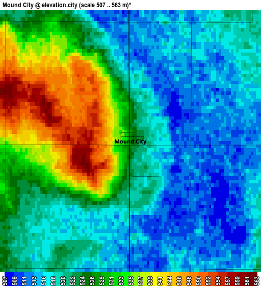 Mound City elevation map