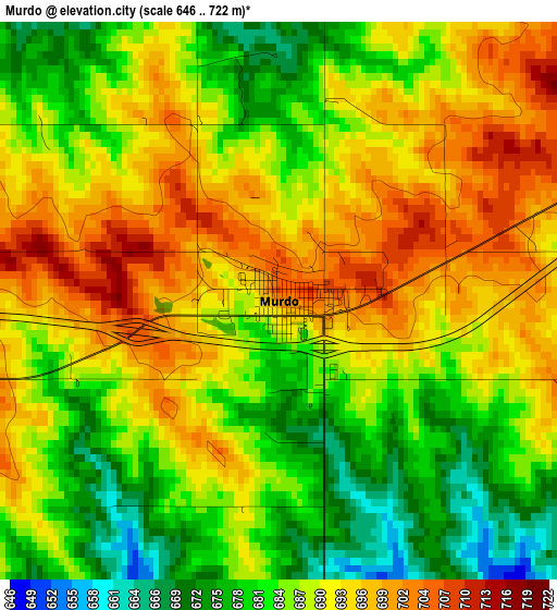 Murdo elevation map