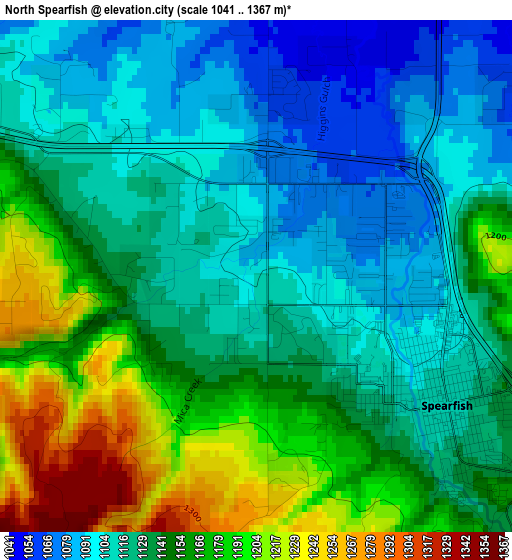 North Spearfish elevation map