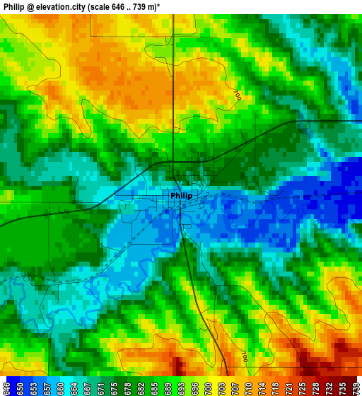 Philip elevation map