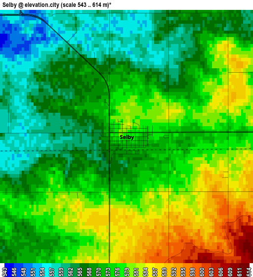 Selby elevation map