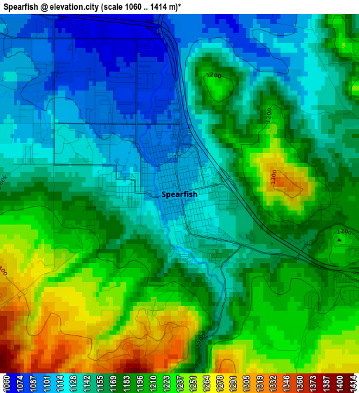 Spearfish elevation map