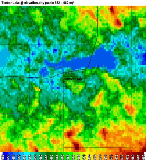 Timber Lake elevation map