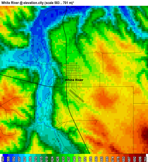 White River elevation map