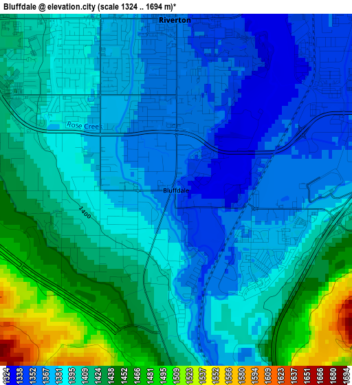 Bluffdale elevation map