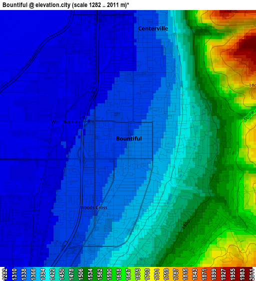 Bountiful elevation map