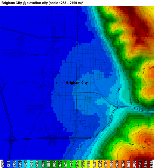 Brigham City elevation map