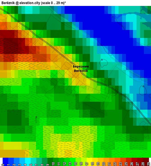 Berëznik elevation map