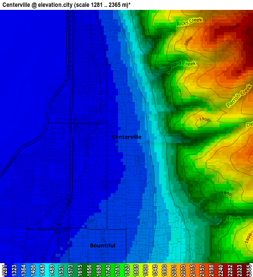 Centerville elevation map